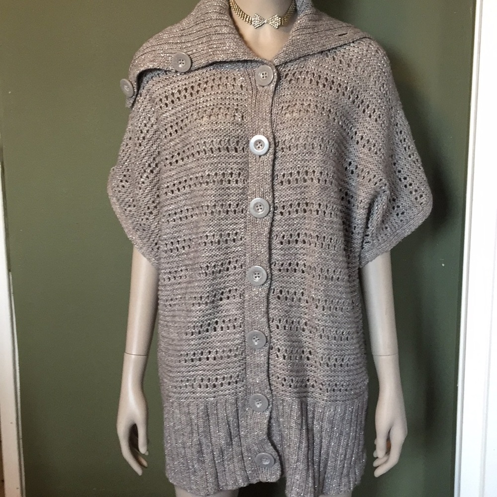 Grey Turtleneck Button Front Sweater, Bnwot - image 1